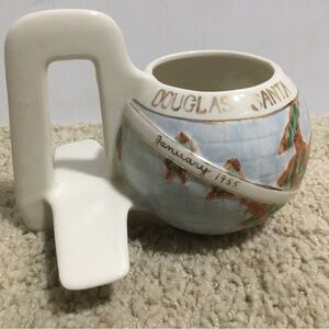 Airplane Shaped Mug Douglas Aviation Santa Monica Map 1955 Large Unique Rare VTG